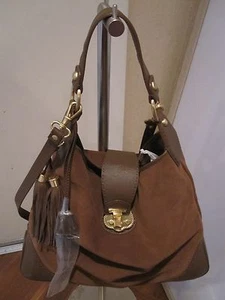 Neu mit Etikett Talbots fabelhafte lässige Hobo-Tasche taupe Wildleder & Leder XL - $ 395 - Bild 1 von 12