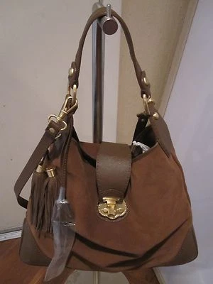 Nuevo con etiquetas Bolso Hobo Talbots Fabulous Taupe Gamuza y Cuero XL Slouchy - $395 Foto 1 de 4