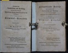 Escher:  über die denunzirte Ermordung Herrn Schultheiss 2 Bände 1826