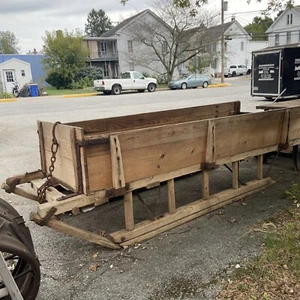 Antique Wooden Horse Drawn Sled Hand Farm Barn Wedding Christmas - Picture 1 of 13