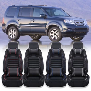 Fundas completas de asiento de auto para Honda Pilot 2/5 asientos cojines delanteros traseros de cuero PU - Imagen 1 de 18