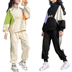Kids Girls Sport Clothes Set Long Sleeve Top with Pants Tracksuits Casual Wear - Picture 1 of 45