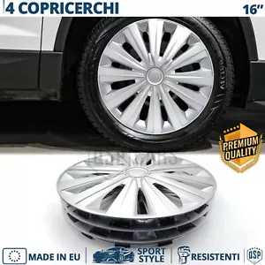4 Copricerchi per Renault Clio 4 16'' Pollici Coppette 12 Razze Silver MADE EU - Foto 1 di 13