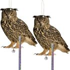 Owl To Keep Birds Away, 2 Pack Bird Scare Plastic Owl 2D Hanging Garden Owls
