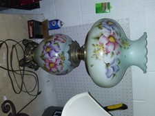 Large , flowered vintage table lamp