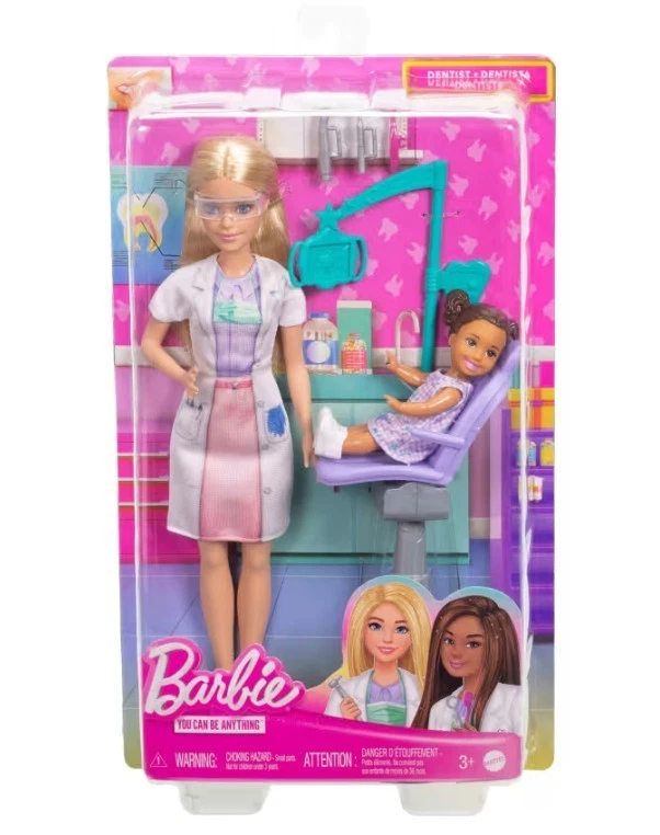 194735275267 Lalka Barbie Lekarz Dentystka z pacjentem Mattel - Image 1 of 4