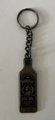 Chaveiro promocional vintage início dos anos 2000 Bombay Dry Gin cor bronze - Imagem 1 de 3