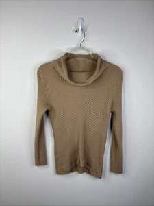 Maglione maglia cachi Jones NY blusa a costine alto elasticizzato autunno inverno piccolo BNC7 - Foto 1 di 6