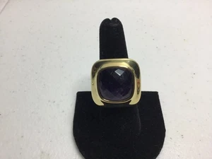Firmado EM7 925 Tailandia Facetado Púrpura Amatista Anillo Piedra Preciosa Talla 8 - Imagen 1 de 7