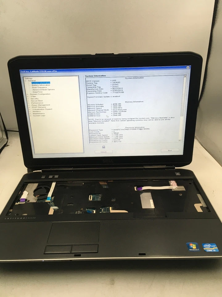 DELL LATITUDE E5530 - BOTAS A BIOS/BLOQUEADAS - INTEL I3 3120M - 4GB RAM - LEER -BB Foto 1 de 4