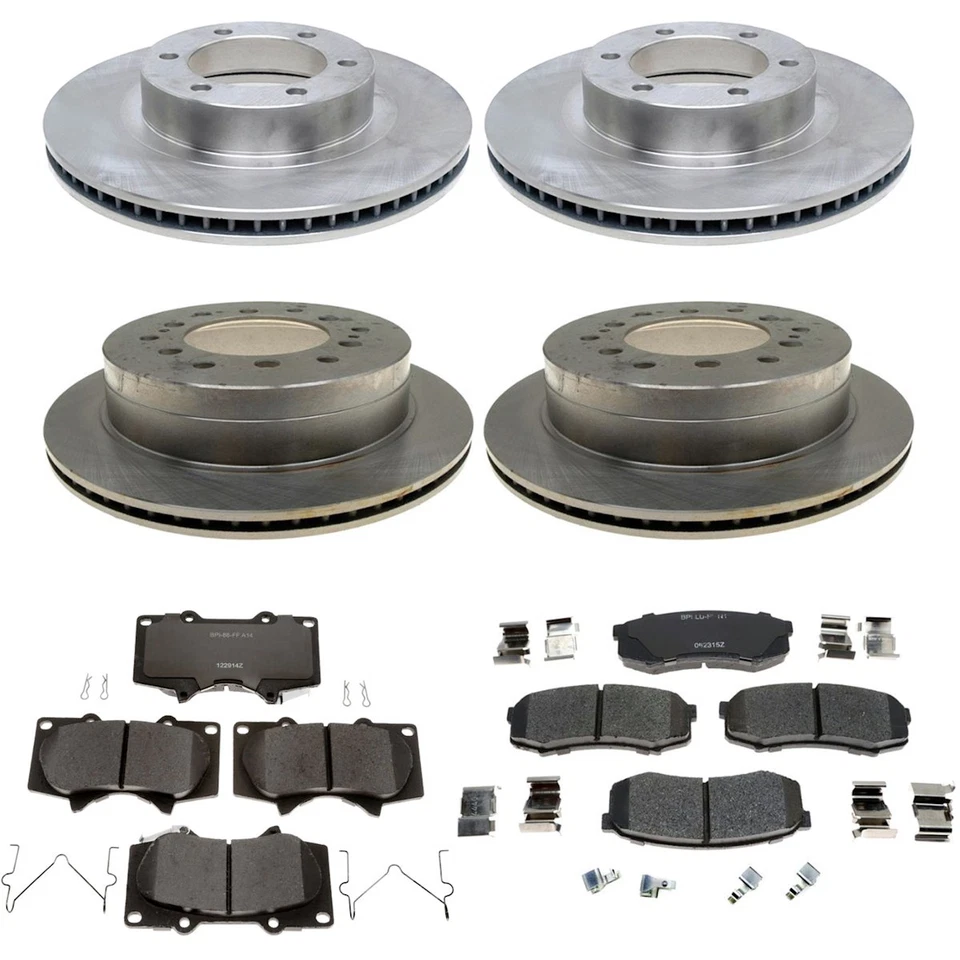 KIT-210513-1854 Raybestos Juego de 4 Ruedas Disco de Freno y Kits de Pastillas Delanteras y Traseras Foto 1 de 4