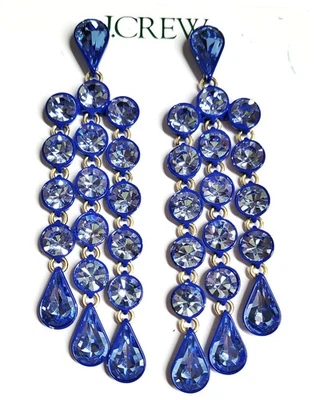 Pendientes colgantes J.Crew cascada brillante azul marea BQ557 nuevos Foto 1 de 4
