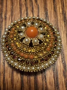 Arthur Pepper Designer Strass hochkarätige Brosche signiert Kunst, 1 3/8" LESEN - Bild 1 von 8