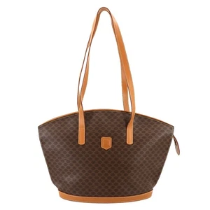 Bolso de Mano CELINE Macadam PVC Cuero Marrón Cartera Vintage 90275265 - Imagen 1 de 10