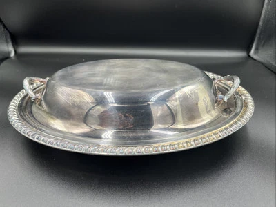 Vintage Silver Plated Oval Vegetable Casserole Covered Serving Dish - Image 1 of 4
