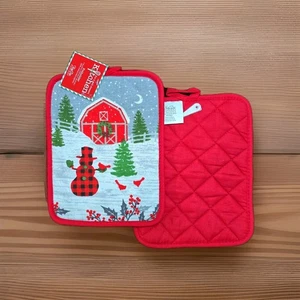 Snowman Christmas Potholder Set Kay Dee Festive Holiday Pattern NWT - Picture 1 of 1