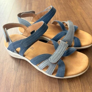 SAS Pier-Riemen-Sandalen blau Wildleder Damen 7 Lederschuhe verstellbar USA - Bild 1 von 11