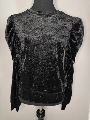 Suéter Top Express Terciopelo Manga Abullonada Talla XS Hada Oscura Grunge Capricho Vamp Foto 1 de 4