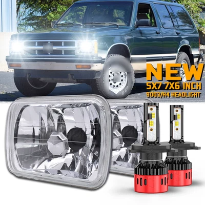 Par de faros LED de 7x6" pulgadas haz sellado alto/bajo para Chevrolet S10 1982-1990 Foto 1 de 4