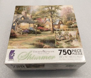 Thomas Kinkade Shimmer Cottage Village Waterfront Puzzle 750 Teile Neu - Bild 1 von 3