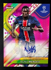 2024-25 Topps Finest UCC Nuno Mendes Auto Purple Refractor /125 PSG - Picture 1 of 1