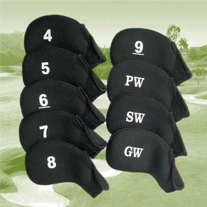 Set of 9 Deluxe Neoprene Golf Iron Covers, For Right or Left Hand, 4 to SW, GW - Picture 1 of 3