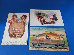 (3) Tarjetas postales antiguas - Tarjetas de comedia - Imagen 1 de 6