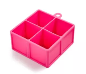 ART & COOK 4 Cube Jumbo Ice Tray Mold Non Scratch Silicone - Pink - Picture 1 of 1