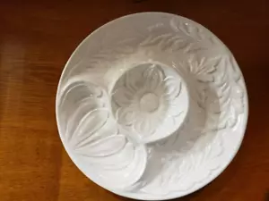 Vintage Whittier Keramik 4 Abschnitte weiß rund geteilt Artischockenteller, USA - Bild 1 von 5