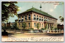 Providence RI Public Library 1907 Woonsocket Cancel Postcard Vintage