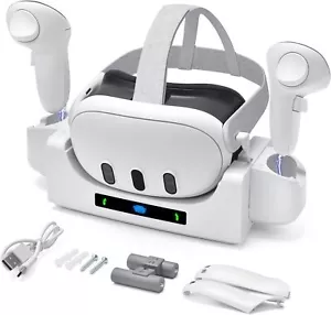 Schnell-Ladestation für Meta Quest 3 VR Headset Controller Zubehör mit LED-Licht - Bild 1 von 8