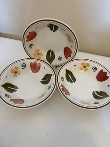 Pier 1 (Primula) Alessia ~ Suppenschalen ~ handbemalt Italien 3er Set - Bild 1 von 4