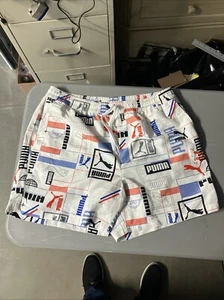 Puma Classic Woven 6" Herrenshorts Größe XXL Allover-Druck 100 % Polyester neu mit Etikett - Bild 1 von 8