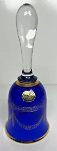 Pegatina de colección CHECOSLOVAQUIA BOHEMIA AZUL COBALTO Y HOJA DORADA CRISTAL CAMPANA 7 - Imagen 1 de 9