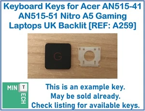 Keyboard Replacement Keys Acer AN515-51 41 Nitro A5 Gaming Laptops UK Backlit - Afbeelding 1 van 12