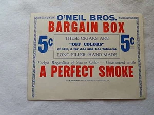 Vintage Alfonso Rios & Co Zigarrenkiste Etikett--O'Neil Bros Schnäppchen Box---RAR - Bild 1 von 3