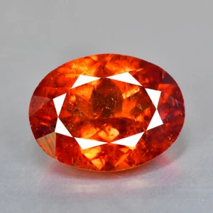 3.57CT FINE TRANSPARENT GEMSTONE UNHEATED MANDARIN ORANGE SPESSARTITE GARNET - Picture 1 of 3