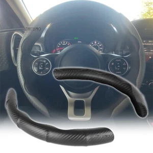 Accesorios antideslizantes para cubierta de volante de coche de 15"" fibra de carbono negra para Kia - Imagen 1 de 13