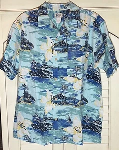 Cherokee Waikiki Wear Men's Tropical Floral Button Up Large Short Sleeve Shirt - Picture 1 of 4