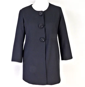 Darling London Black Smart Jacket Size 12 Diamante Buttons - Picture 1 of 7