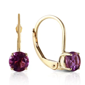 1.2 Carat 14K Solid Gold Iris Amethyst Earrings - Picture 1 of 5