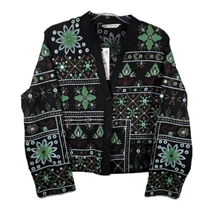 Zara Women’s NWT Embroidered Blouse Top Jacket Size: L - Picture 1 of 10
