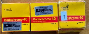 Quantità 3 KODAK Kodachrome 40 8mm Super 8 Colori Pellicola Film KMA 464 Tipo A Scaduta - Foto 1 di 4