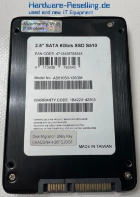ADATA 500 Series S510 120GB SSD 2,5" SATA III 6G NAND MLC AS510S3-120GM - Bild 1 von 2