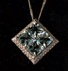 GARAVELLI Jewelry 18k gold Diamond &amp; Aquamarin 12.6ct pendant Italy G-H VS