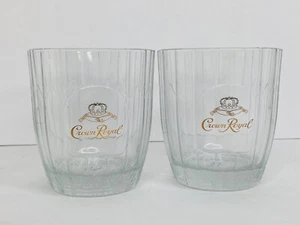 2 Crown Royal Gold Cursive Logo Whisky Gläser von Pok Italien mit Etiketten **LESEN - Bild 1 von 7