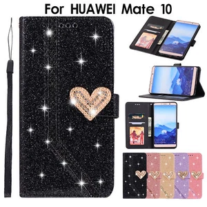 For Huawei P20 P40 P30 Lite Mate 20 Case Luxury Bling PU Leather Wallet Cover - Picture 1 of 17