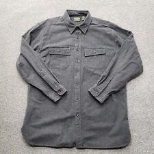 LL Bean Shirt XLT Extra Large Tall Gray Chamois Flannel Traditional Fit Mens