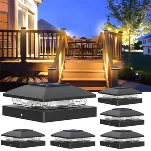 6 Pack Solar Post Cap LED Lights For 4x4 Vinyl Post Cap Outdoor Fence Waterproof - Picture 1 of 10