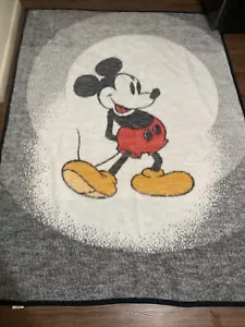 Vintage Mickey Mouse Biederlack Walt Disney Fleece Blanket 74” by 55” Reversible - Picture 1 of 5